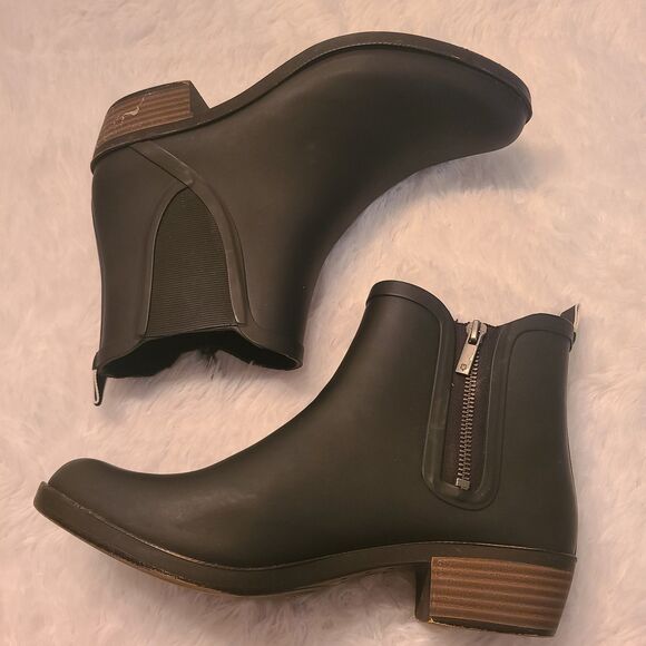 Lucky Brand Womens Lp-Bunita Black Rainboots Size 11M Rain Boots Rubber - Picture 2 of 10